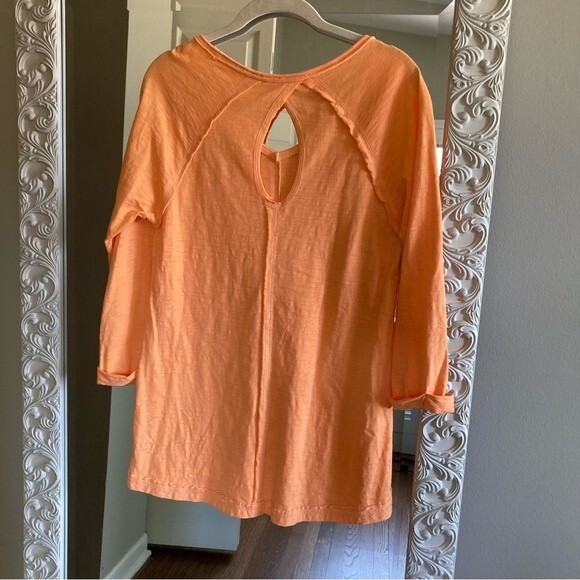 Soft Surroundings Womens Tunic Top Size XS Orange Exposed Seam Teardrop Back - Picture 6 of 10